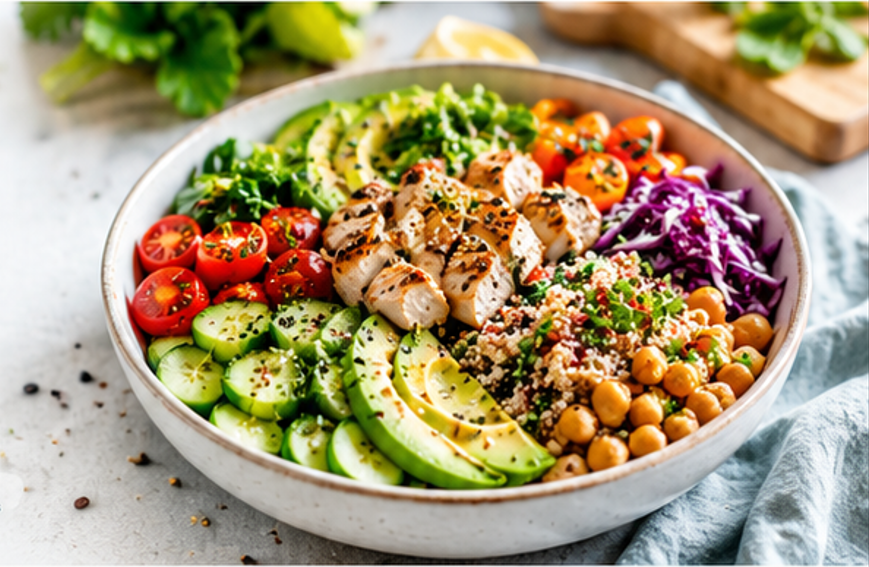 A colorful healthy salad bowl